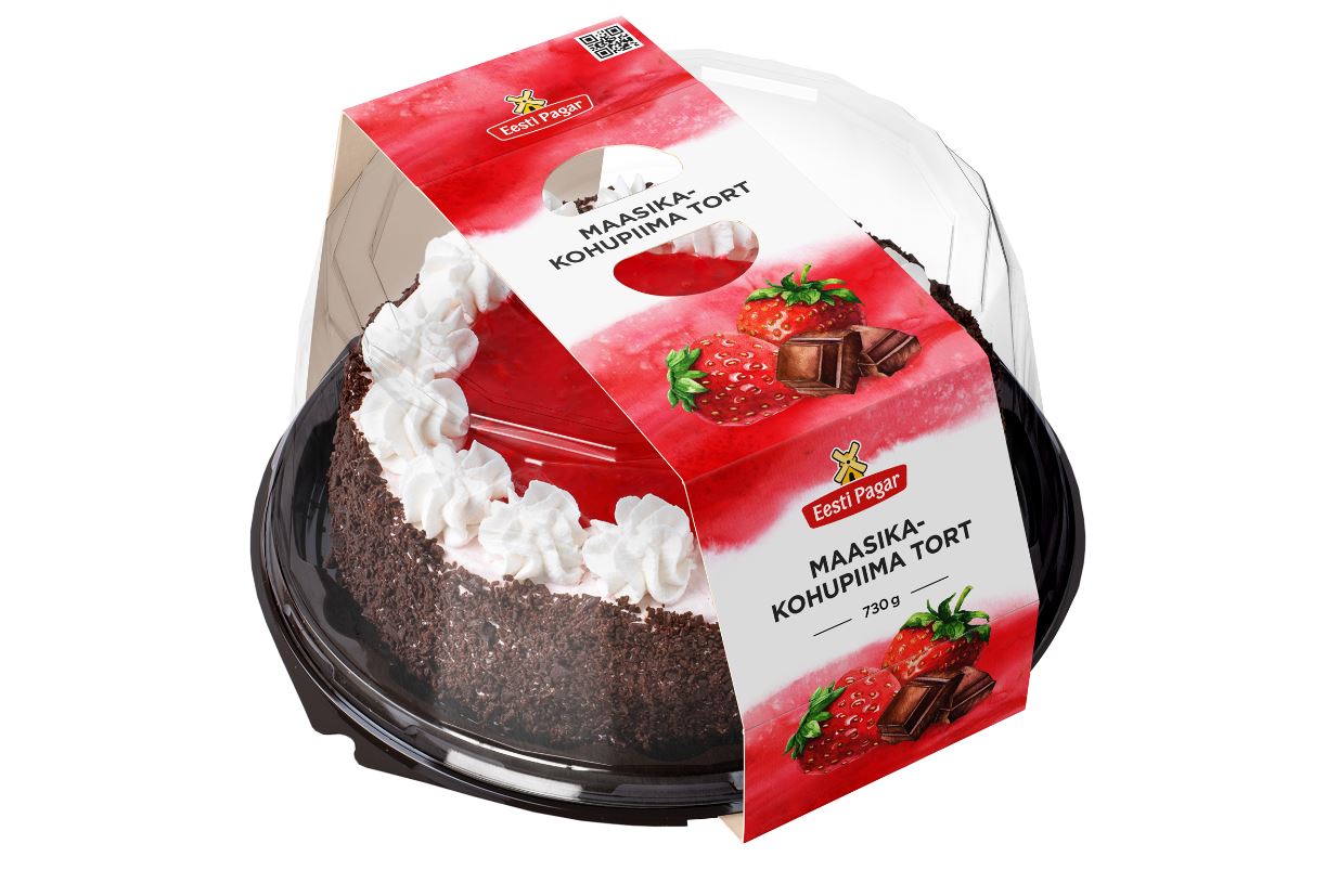 Eesti Pagar Maasika-Kohupiima Tort 730g