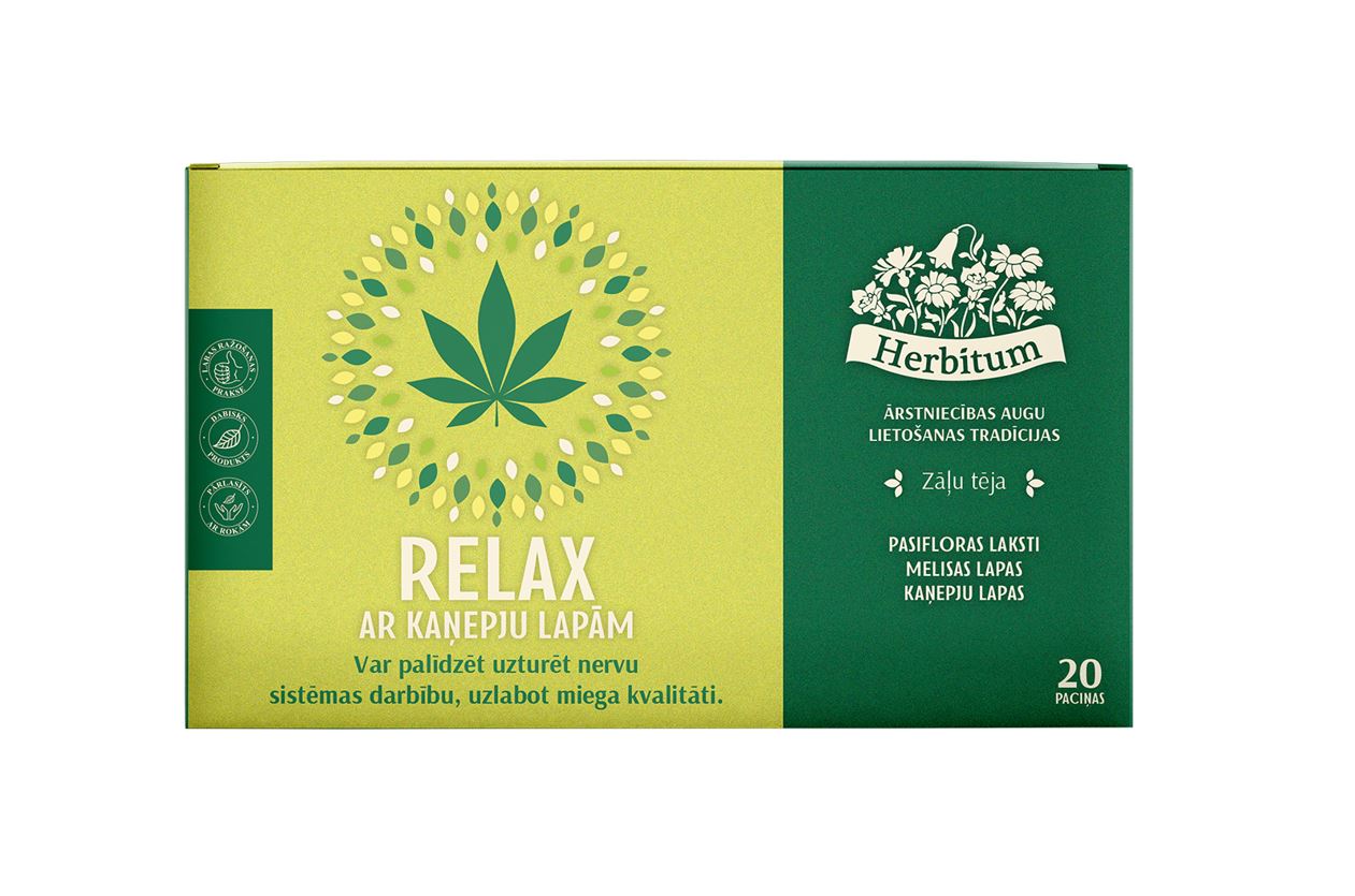 Herbitum Ravimtaimede Tee Relax Kanepilehtedega 1,5g*20tk