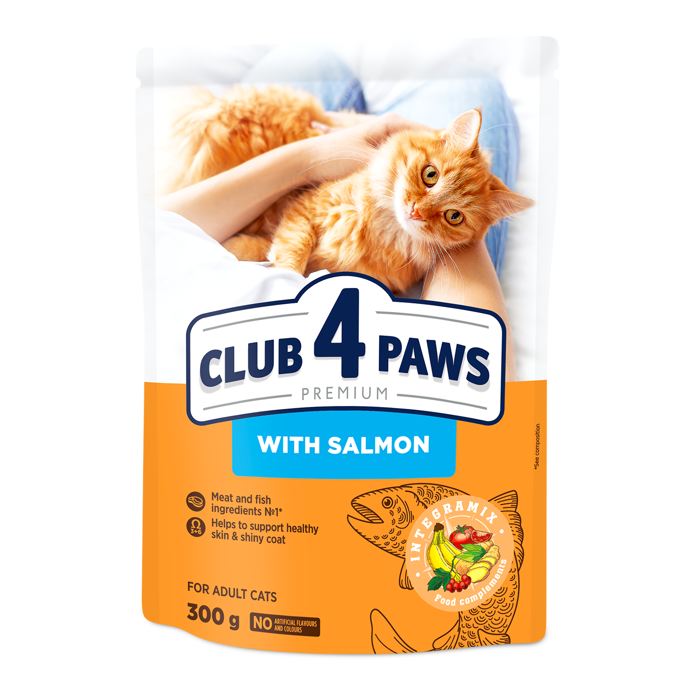 Club4 Paws Kuivtoit Kassidele Lõhega 300g