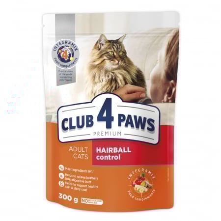 Club4 Paws Kuivtoit Kassidele Karvapallide Vastu 300g