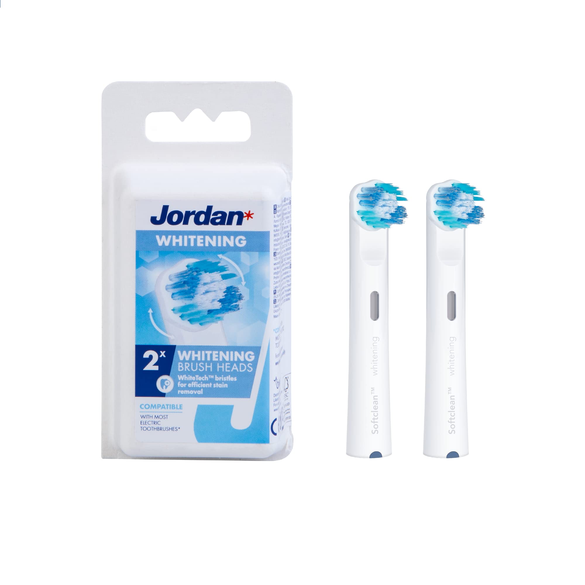 Elektrilise hambaharja vahetushari White 2-pakk, JORDAN, 2 tk