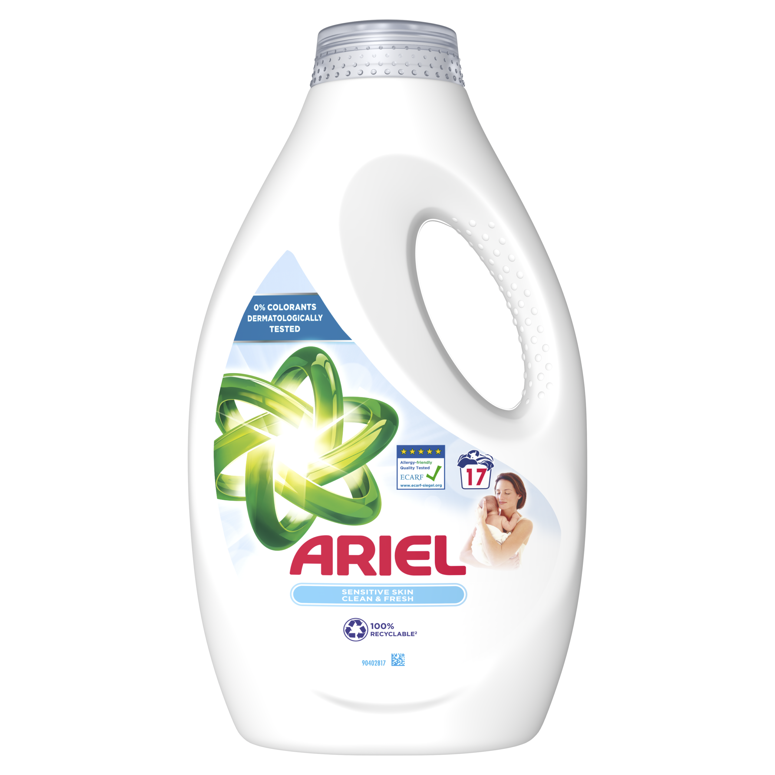 Pesugeel Sensitive 17pk, ARIEL, 850 ml
