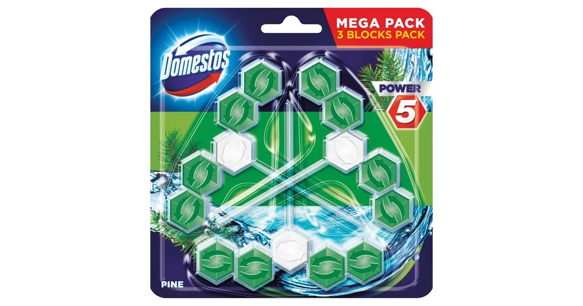 Domestos Power 5 Pine WC värskendaja 3*55g