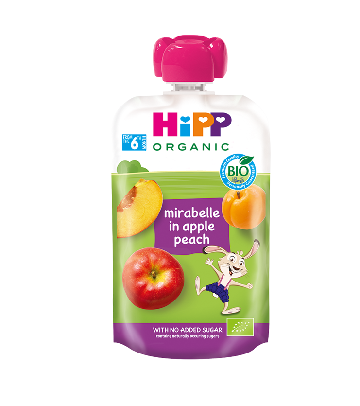 Hipp Hippis Õuna-Virsikupüree Mirabelle Ploomiga 1 A 100g